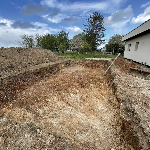 Fouille de terrassement en tranchée